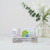 Reinigungsservice | Zuhause Mop Janitor Logo Visitenkarte (Stehend Vorderseite)