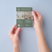 Reinigungsslogans Logo Foto QR Code Grün Flyer (Gruppe)