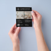 Reinigungsslogans Logo Foto QR-Code Schwarz Flyer (Gruppe)