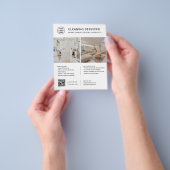 Reinigungsslogans Logo Foto QR Code Weiß Flyer (Gruppe)