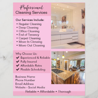 Reinigungssservice Flyer | Editierbare Hausreinigu