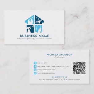 Reinigungssservice Modernes Logo & QR-Code Visitenkarte