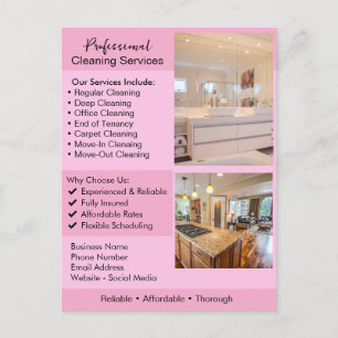 Reinigungssservices Flyer   Editierbare Hausreinig Postkarte