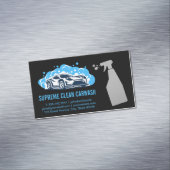 Reinigungstauchflasche | Carwash-Logo-Visitenkarte Magnetische Visitenkarte (Beispiel)