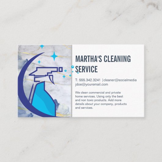 Reinigungstauchflasche Visitenkarte (Vorderseite)