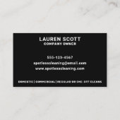 Reinigungstupfer Mopp und Eimer fett schwarz Visitenkarte (Rückseite)