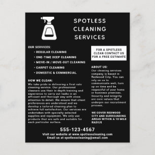 Reinigungsunternehmen Sprühflasche Schwarz Flyer