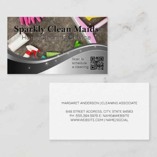 Reinigungswerkzeuge | Qr-Code Visitenkarte (Vorne/Hinten)