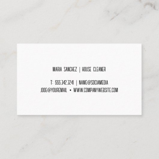 Reinigungswerkzeuge Visitenkarte (Rückseite)