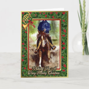 Reining Quarter Horse Blank Christmas Card Feiertagskarte