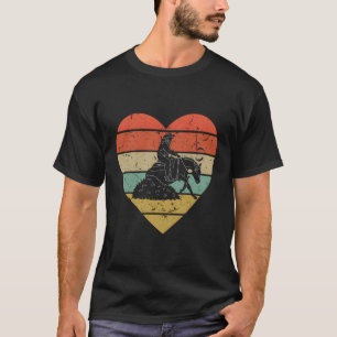 Reining Vintag Design Retro Pferde Cowboy Riding H T-Shirt