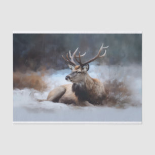 Reinirder in Schnee 1 Dekoupage Paper Seidenpapier