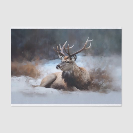 Reinirder in Schnee 1 Dekoupage Paper Seidenpapier (Vorderseite)