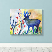 Reinirer Hirsche Liebe Herzmagie Wasserfarbe Druck Leinwanddruck (Insitu (Holzboden))