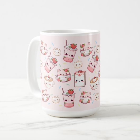 Reinlich gebrüht: Kawaii Cat Tasse (Vorderseite Links)