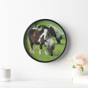 Reinrassige Shetland Paint Ponys Uhr