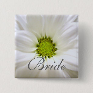 reinweiße Gänseblümchen-Hochzeit Button