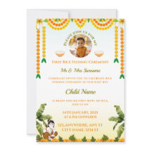 Reis Fütternd Einladung, Annaprashan-Karte