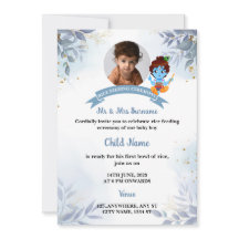 Reis Fütternd Einladung, Annaprashan-Karte