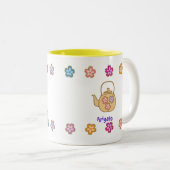 Reis-Kocher-und Tee-Topf-Tasse für Mieko Zweifarbige Tasse (VorderseiteRechts)