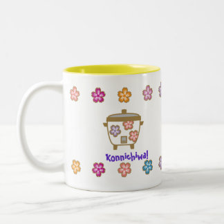 Reis-Kocher-und Tee-Topf-Tasse für Mieko Zweifarbige Tasse