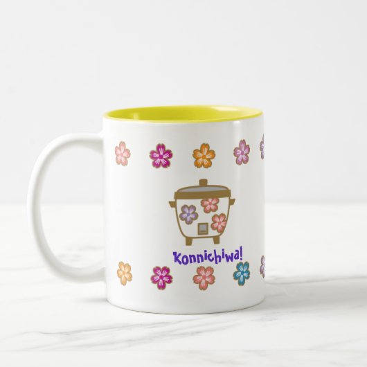 Reis-Kocher-und Tee-Topf-Tasse für Mieko Zweifarbige Tasse (Links)