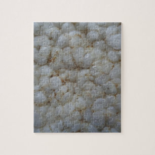 Reis-Kuchen, gesunde Nahrung, weißer Imbiss Puzzle