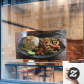Reis Thailand Asia Thai Food Restaurant Picture Fensteraufkleber (Café-Fenster)