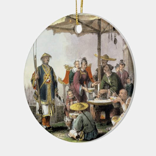 Reis-Verkäufer an der Militärstation von Keramikornament (Links)