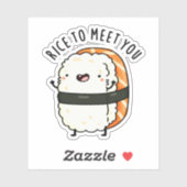 Reis zu treffen Sie lustige Sushi Pun Aufkleber (Blatt)