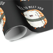 Reis zu treffen Sie lustige Sushi Pun Dark BG Geschenkpapier (Rolleneckpunkt)