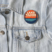Reise-Abziehbild-Entwurf Lake Tahoe Vintager Button (Beispiel)