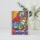 Reise Afrika Retro Farbiger Tiger Postkarte (Stehend Vorderseite)