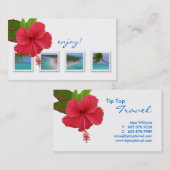 Reise-Agent-Hibiskus-Ozean-Geschäfts-Karte Visitenkarte (Vorne/Hinten)