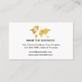 Reise-Agent-Imitat-Goldweltkarten-Bestimmungsort Visitenkarte (Rückseite)