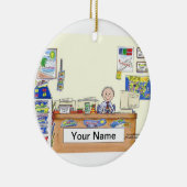 Reise-Agent - Mann Keramik Ornament (Rechts)