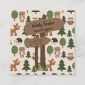 Reise-Agent-niedliche rustikale Ferien Quadratische Visitenkarte (Vorderseite)