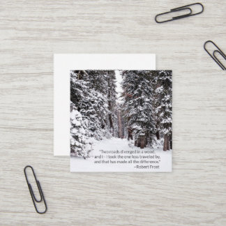 Reise-Agent-rustikales Winter-Waldzitat Quadratische Visitenkarte