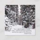 Reise-Agent-rustikales Winter-Waldzitat Quadratische Visitenkarte (Vorderseite)