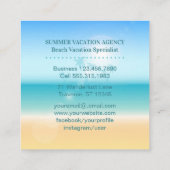 Reise-Agent-tropische Strand-Ferien Quadratische Visitenkarte (Rückseite)