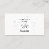 Reise-Agent World Map Airplane Urlaub Visitenkarte (Rückseite)