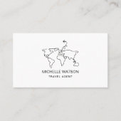 Reise-Agent World Map Airplane Urlaub Visitenkarte (Vorderseite)