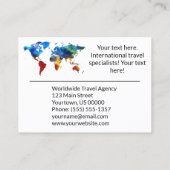 Reise-Agentwatercolor-bunte Karten-Kugel-Welt Visitenkarte (Rückseite)