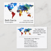 Reise-Agentwatercolor-bunte Karten-Kugel-Welt Visitenkarte (Vorne/Hinten)