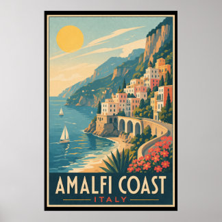 Reise Amalfi-Küste Italien Vintage Poster