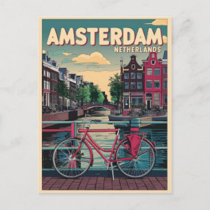 Reise Amsterdam holland Fahrräder Vintage-Geschenk Postkarte