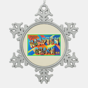Reise-Andenken des Hampton-Strand-#2 New Schneeflocken Zinn-Ornament