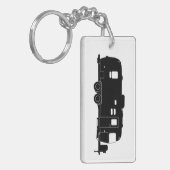 Reise-Anhänger RV-Silhouette auf Schlüsselanhänger (Vorderseite links)