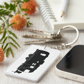 Reise-Anhänger RV-Silhouette auf Schlüsselanhänger (Vorderseite rechts)