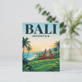 Reise-Ansichtskarte im Vintage-Stil | Bali Postkarte (Stehend Vorderseite)